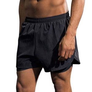 กางเกงขาสั้นชายหาดแบบเรียบๆ กางเกงวิ่งฤดูร้อน กางเกงวิ่งเล่นเซิร์ฟผู้ชายแบบยืดได้ มีรูตาข่ายด้านข้าง - Product Image 1