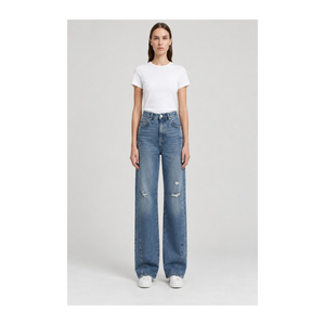 <b>Women</b> denim <b>jeans</b> for <b>women</b> stylish high waist wide leg straight fit skinny stretch casual blue denim trousers everyday fashions - Product Image 1