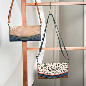 Bolso de mano con estampado de animales para mujer, bolso de mano con estilo, colorido, multiusos, de piel auténtica, Mini bolso con tarjetero para cajero automático - Product Image 4