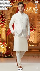Royal Noir safed <b>Kurta</b> - Product Image 2