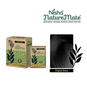 Tinte para el Cabello en Polvo a Base de Henna Nisha Nature Mate, Color Negro Natural sin Amoníaco para Mujeres y Hombres, 2.12oz (60g) - Product Image 2
