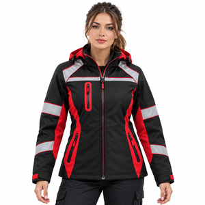 34. Women's <b>Hi</b> <b>Vis</b> <b>Waterproof</b> Windbreaker Reflective Safety <b>Jacket</b> Outdoor Industrial Workwear - Product Image 3