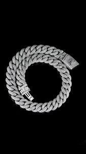 Luxury S925 Silver Rhodium Plated Moissanite <b>Rope</b> <b>Chain</b> Necklace Round Brilliant Cut Channel Setting Statement Necklace - Product Image 3