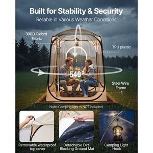 Tenda Sportiva Trasparente a Bolla per 1 Persona 50x50 Pop-up in PVC Impermeabile con Tappetino e Copertura Superiore, Igloo da Giardino su Misura - Product Image 3