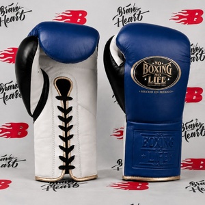 Gants de boxe tendance No Boxing No Life, noir et blanc, pour entraînement professionnel en cuir véritable, best-seller universel. - Product Image 3