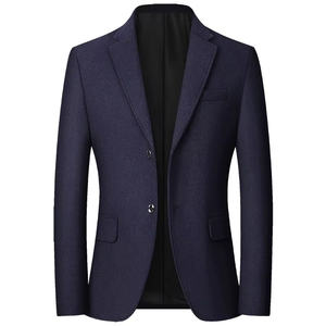 Personalización de Telas, Tallas Personalizadas, Venta Caliente, Blazer Casual de Negocios para Hombre de Alta Calidad, Chaqueta de Traje Ajustada de Un Solo Pecho, de Lana Peinada - Product Image 3