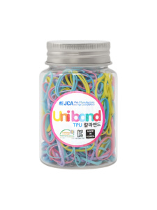 Bandes élastiques pour cheveux en TPU, fabriquées en Corée, unisexes, personnalisées OEM ODM, dans une bouteille en plastique, non toxiques, élastiques, certifiées OEKO-TEX - Product Image 1