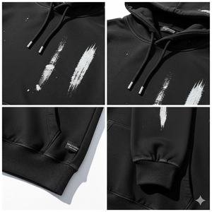 Sweat-shirt à capuche zippé surdimensionné pour homme en coton épais, imperméable et délavé à l'acide, avec ourlet brut personnalisé TITAN TREAD WEAR – Vente en gros - Product Image 5