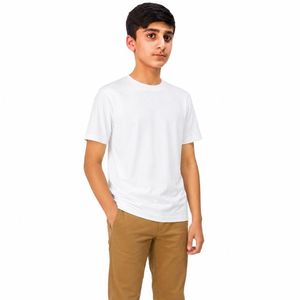 Kids Plain <b>White</b> T Shirt Custom Logo Printing 100% Cotton Casual Summer <b>Tee</b> Boys Blank T-Shirt Wholesale - Product Image 1
