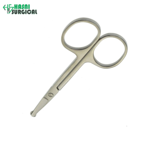 Tijeras Quirúrgicas Redondas Plateadas para Recortar el Vello de la Nariz, Tijeras Multiusos de 3.4 Pulgadas para Recortar Cejas, Barba y Bigote - Product Image 4