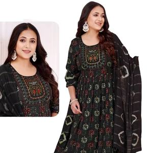 Classic Style Full Stitched Cotton Kurti with Bottom & Dupatta for <b>Indian</b> & <b>Pakistani</b> <b>Clothing</b> - Product Image 1