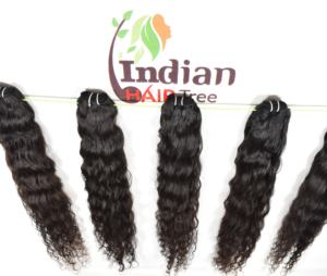 100% bouclés bruts couleur naturelle indien temple cheveux femmes noires cheveux machine double trame bruts vierges faisceaux extensions de cheveux humains - Product Image 5