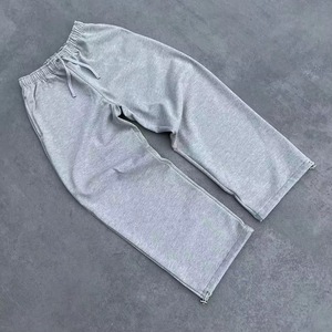 Pantalon de survêtement ample pour homme, taille élastique avec cordon de serrage, coupe décontractée, gris chiné - Product Image 4