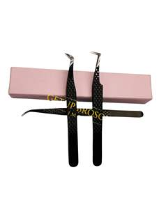 Juego de Pinzas para Extensión de Pestañas de Plasma Negro, Herramienta Profesional para Aislamiento de Volumen, Pinzas de Precisión de Acero Inoxidable - Product Image 6