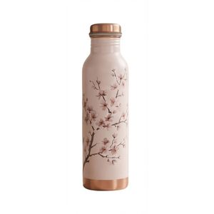 Bouteille d'eau en cuivre pur à motif floral pastel personnalisé, écologique, réutilisable, avec bouchon anti-fuite - Product Image 2