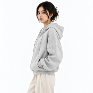 Sudadera con capucha para mujer con cremallera, tela de mezcla de algodón de alta calidad, ajuste cómodo, transpirable, costuras duraderas, diseño informal. - Product Image 4