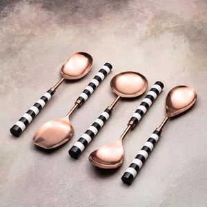 Nouveauté : Ensemble de couverts en acier inoxydable de haute qualité avec manche en résine pour une présentation élégante de la table à manger - Product Image 5