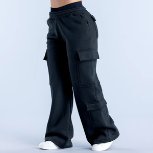 Pantalon décontracté à coupe ample avec cordon de serrage et taille élastique, jambe large, pour hommes et femmes, vente en gros - Product Image 5