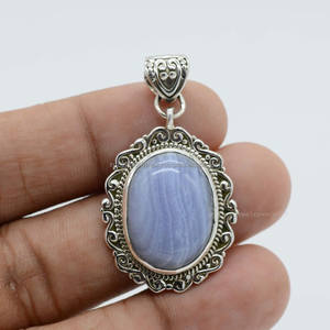 Colgante de Plata de Ley 925, colgante hecho a mano, artículo de plata, colgante de mujer, mejor para regalo, colgante de piedras preciosas de ágata - Product Image 1