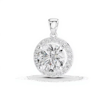 Pendentif Moissanite taille brillant 3,2 carats avec halo, plaqué or rose, en argent sterling 925, forme fleur, sertissage griffe, bijou tendance