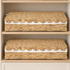 Cestas de Almacenamiento para Debajo de la Cama, Hechas de Jacinto de Agua Natural, con Tapa Festoneada, de Vietnam, al por Mayor - Product Image 4