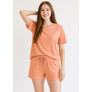 Women’s Casual V-Neck <b>Short</b> Sleeve Sleepwear <b>Top</b> <b>and</b> <b>Shorts</b> <b>Set</b> - Product Image 6