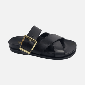 Zapatos planos para mujer, parte superior de piel de vaca, punta abierta, sin cordones, con amortiguación de aire, entresuela de EVA, suela de goma, forro de piel de oveja, antideslizantes, para oficina - Product Image 1