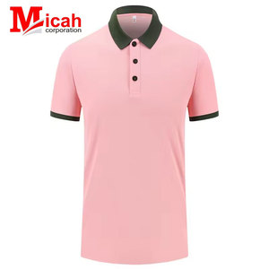 Chemise à manches courtes de qualité supérieure pour le sport et le fitness en plein air, respirante, en toile maillée, avec col à revers, anti-plis, motif imprimé - Product Image 1