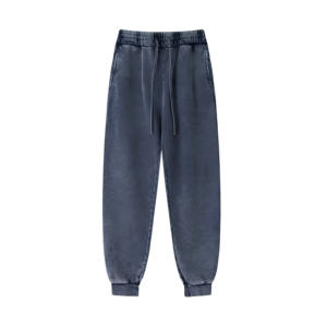 Pantalones Deportivos de Algodón Azul Oscuro para Hombre, Cintura Elástica con Cordón, Estilo Casual, Bolsillos Laterales, Ropa de Otoño - Product Image 1