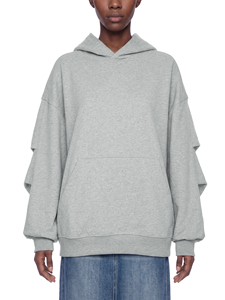 Sweat-shirt à capuche unisexe surdimensionné gris uni en molleton de coton avec impression numérique, respirant, poche kangourou, coupe classique, idéal pour l'automne - Product Image 5