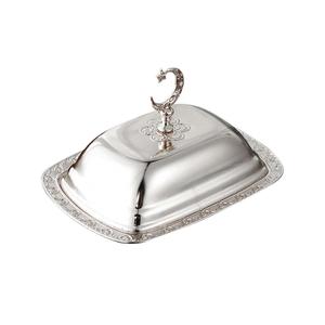 Beurrier rectangulaire moderne en acier inoxydable avec couvercle, finition poli miroir, pour le rangement en cuisine et les restaurants - Product Image 2