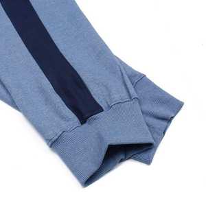 Ensemble de survêtement pour homme avec sweat à capuche et pantalon de jogging, bleu clair avec manches marine, longueur intégrale, tenue décontractée pour l'automne - Product Image 2