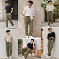 Pantalones de chándal elásticos de poliéster para hombre, lavados, con cordón, baratos al por mayor, excedentes de ropa de Bangladés, proveedor de lotes.