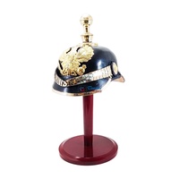 Casque Pickelhaube médiéval prussien allemand en cuir d'agate, fait main, à longues pointes, objet de collection, souvenir, cadeau