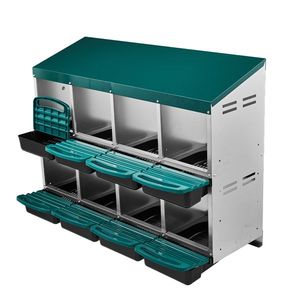 Nido per Galline a 8 Scomparti con Rullo Estraibile, Montabile a Parete, Facile Raccolta delle Uova, Gabbia Pratica per Deposizione Uova - Product Image 3