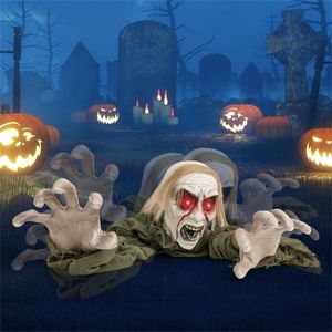 Decorazioni di Halloween a tema zombie con occhi luminosi e suoni spaventosi, ornamento festivo per decorazioni di Halloween - Product Image 3