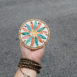 Handmade <b>Wicker</b> Bag Mother of Pearl Inlay Decorative Supplier for Mother's Day and Christmas - Product Image 2