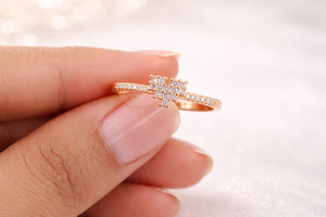 Anillo de corazón en oro rosa, plata de ley 925 con circonita cúbica, anillo de promesa y compromiso para mujer - Product Image 2