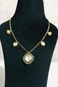 Geometric Gold Plated Crystal Necklace and Earring <b>Set</b> for Women Party Jewelry Trendy Fashion Alloy Jewelry <b>Sets</b> - Product Image 3