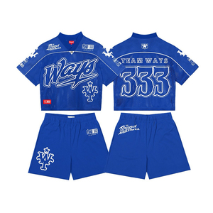 Conjunto de Jersey de Malla para Hombre, Camiseta de Manga Corta y Pantalones Cortos, Transpirable, de Secado Rápido, Poliéster, Estilo Deportivo, Hip Hop, Ropa Urbana de Verano - Product Image 4