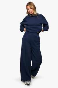 <b>Women</b>’s Navy Blue Wide <b>Leg</b> Sweatpants High Waist Casual Loose Fit Lounge Trousers <b>Straight</b> <b>Leg</b> <b>Jogger</b> Pants Wholesale Clothing - Product Image 4