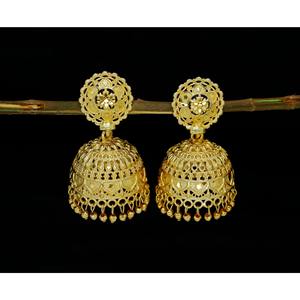 Tradition indienne tendance Unique goutte Jumkhi boucles d'oreilles mode Jhumka boucle d'oreille plaqué or boucle d'oreille indien Jhumka bijoux accessoire - Product Image 3
