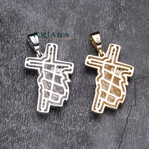 Pendentif Croix Chrétienne en Argent 925 avec Moissanite, Charme Religieux Unisexe pour Usage Quotidien, Style Hip Hop, Plaqué Or 14K et 18K - Product Image 4
