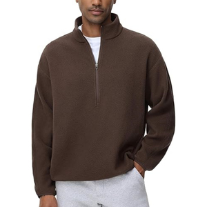 <b>Men</b> Half Zipper Fleece Knitted Custom Logo <b>Turtleneck</b> Quarter Zip Breathable Winter 240g Sweatshirt - Product Image 1