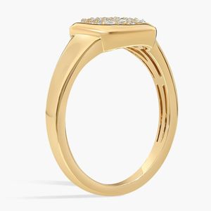 14K Yellow Gold <b>Cushion</b> Pavé Lab Grown Diamond <b>Ring</b> - Product Image 3