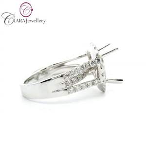 AU750 18K คลาสสิกสีขาวทองสามม้วนสายเพชรธรรมชาติแท้4.00CT รูปหัวใจแหวนยึด - Product Image 4