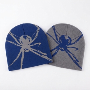 Unisex 100% Acrylic Winter Brimless Beanie Hat Spider <b>Pattern</b> Warm <b>Knitted</b> Skull Cap Halloween Party Travel Gift Casual - Product Image 6