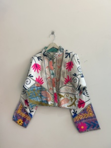 Reversible Vintage Kantha <b>Jacket</b> Indian Handmade Boho <b>Short</b> Coat For Women - Product Image 6