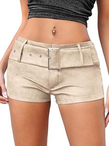 OEM Customized Women's Faux Leather Biker <b>Shorts</b> High Waist PU Leather <b>Short</b> Pants Wholesale Clothing Manufacturer - Product Image 4