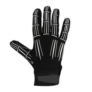 Black Outdoor Sports Gloves With White Stripe Pattern Durable Classic Style Football Equipment - Product Image 1